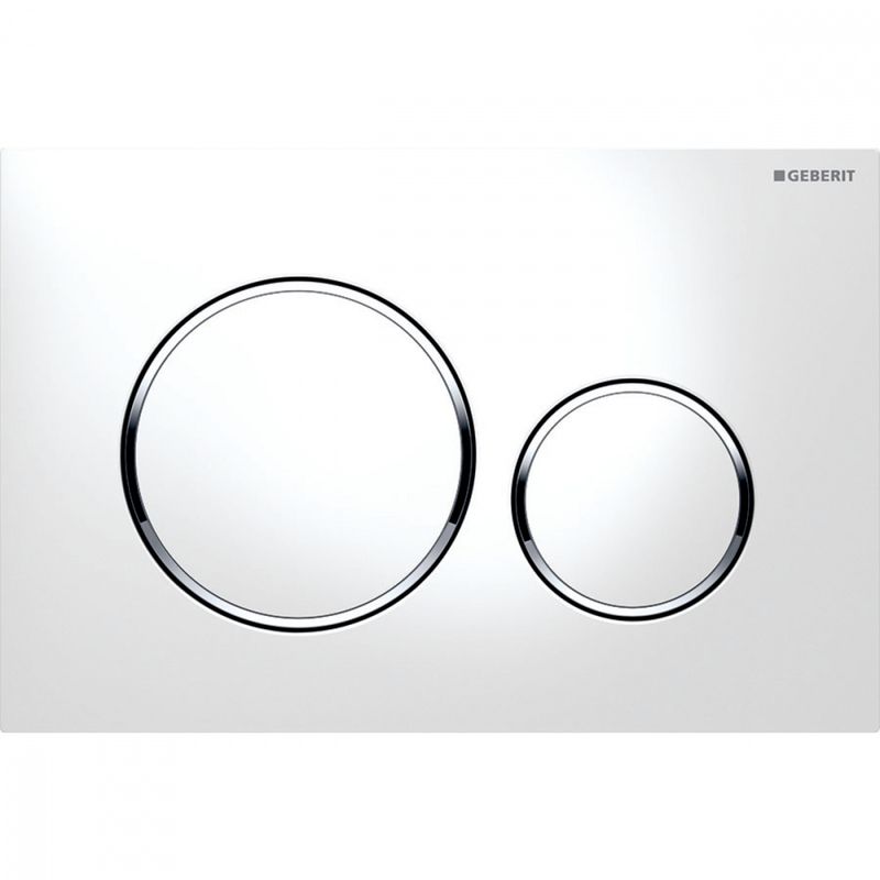 Geberit Sigma 20 trykkplate hvit/krom/hvit
