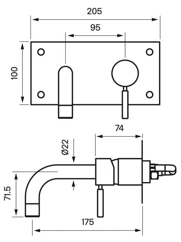 Tapwell BOX006 Innbygging Servantbatteri 