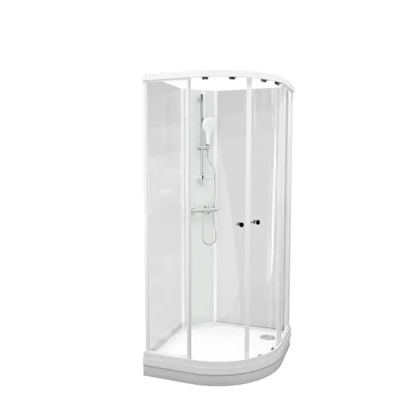 Dusjkabinett SOFIA basic 100x100x210cm hvit/klar støpemarmor