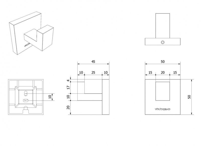 Vikingbad Luna Rett håndkleknagg gull