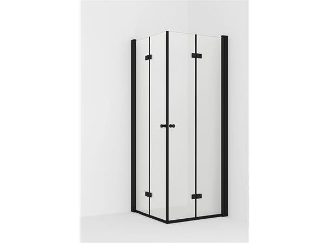 Hovedbilde VikingBad Dusjhjørne leddet LIAM 80x90cm V, sort