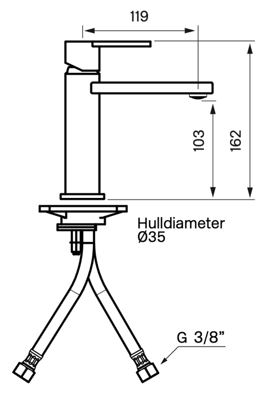 Tapwell LIN071 Servantbatteri Krom