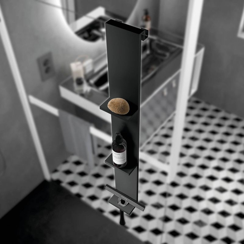 Novellini Hylle for dusjvegg med nalholder og håndklekrok