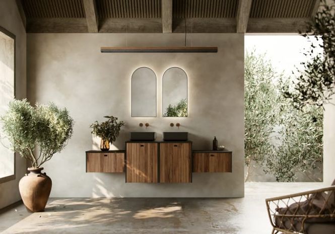 Hovedbilde Fossbad Provence miljø 221 cm, valnøtt stav