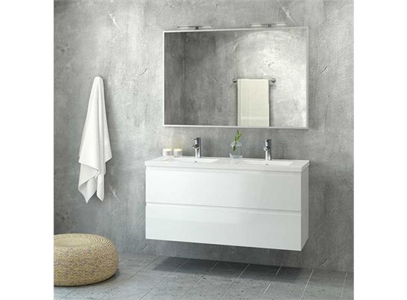 Vikingbad MIE 120DBL servantskap, fingergrep, hvit matt