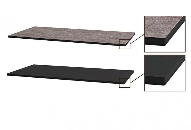 Hovedbilde Vikingbad benkeplate tosidig HPL grå /sort