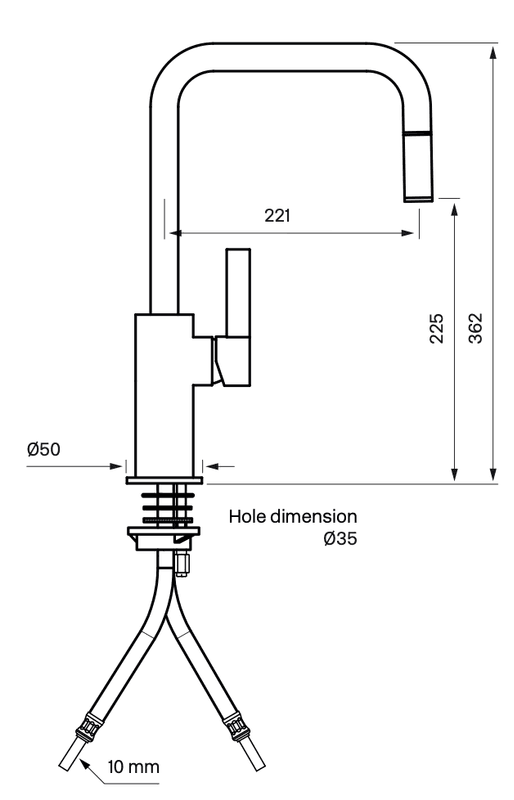 Tapwell ARM577 Kjøkkenkran Black Chrome