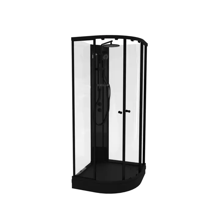 Hovedbilde Dusjkabinett SOFIA pluss 100x100x210cm sort søyle ...