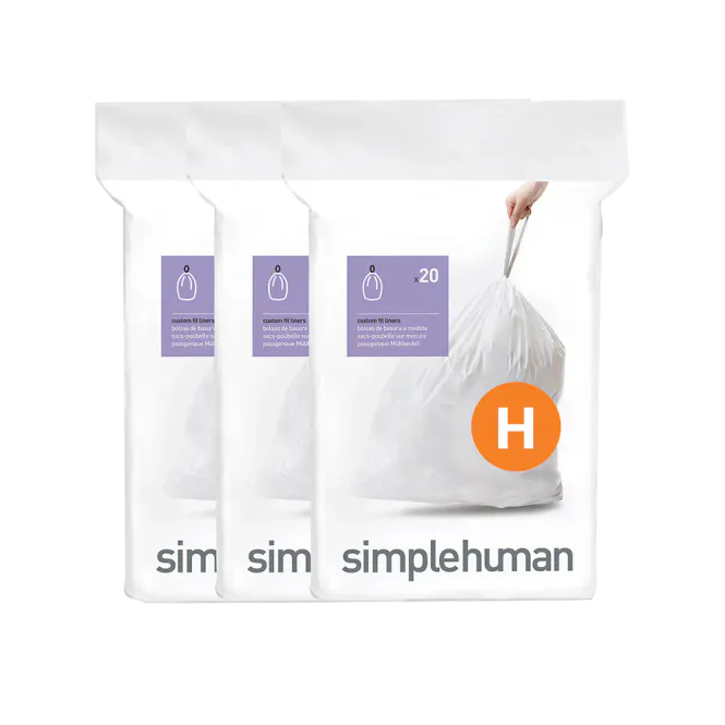 Hovedbilde Simplehuman avfallspose kode H, 30-35L hvit plast ...