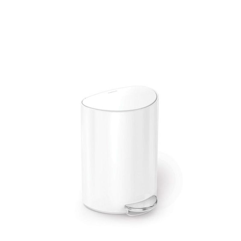 Simplehuman Avfallsbøtte oval 6L matt Sort, Hvit eller Børstet stål