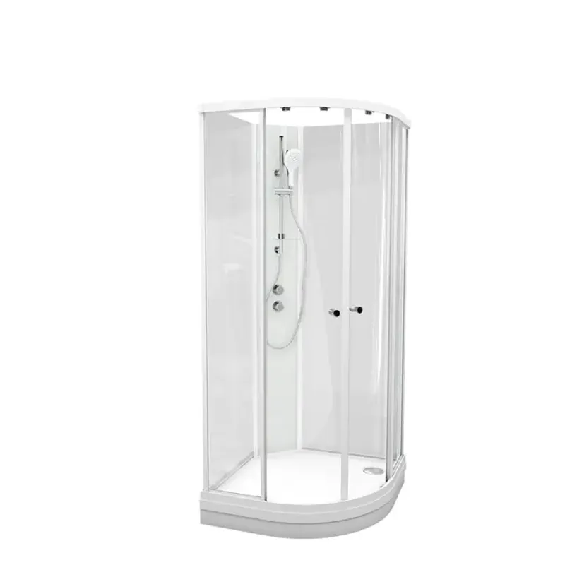 Dusjkabinett SOFIA standard 80x80x210cm hvit/klar støpemarmor