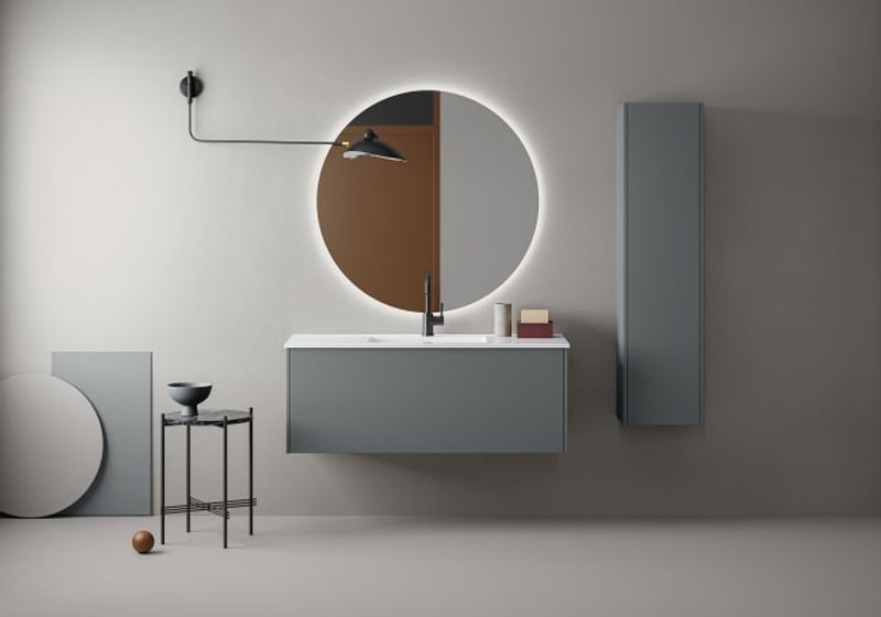 Fossbad Moon 60 rundt speil med lys/antidugg